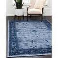 Unique Loom Floral La Jolla Rug Blue/Navy Blue 9 10 x 14 1 Rectangle Floral Modern Perfect For Living Room Bed Room Dining Room Office