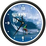 SURFING Wall Clock surf board bag surfer bedroom gift