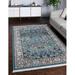 Unique Loom Bristol Narenj Rug Blue/Beige 10 x 13 Rectangle Floral Traditional Perfect For Living Room Bed Room Dining Room Office