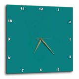 3dRose Cool Teal - Wall Clock 13 by 13-inch
