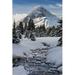 Posterazzi An Open Creek with Snow Covered Curvy Banks Filled with Snow Covered Rocks & Snow Covered Trees with Snow Covered Mou Poster Print by Michael Interisano 24 x 38 - Large