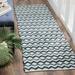 SAFAVIEH Montauk Harding Geometric Striped Cotton Runner Rug Ivory Blue/Black 2 3 x 10