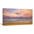 DESIGN ART Bright Morning over the Sea - Modern Seashore Canvas Art 32 in. wide x 16 in. high