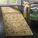 SAFAVIEH Classic Chandler Floral Bordered Wool Runner Rug Taupe/Light Green 2 3 x 12