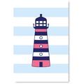 Awkward Styles Lighthouse Illustration Marine Canvas Art Nautical Kids Room Prints Art Gifts for Kids Baby Room Design Funny Art for Kids Newborn Baby Room Wall Decor Sea Wallpapers Made in USA