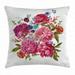 Shabby Chic Decor Throw Pillow Cushion Cover Gentle Summer Flora Hyacinths Blackberry and Peonies Victorian Vegetation Decorative Square Accent Pillow Case 16 X 16 Inches Multicolor by Ambesonne