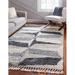 Unique Loom Balanced Hygge Shag Rug Gray/Ivory 8 x 10 Rectangle Geometric Modern Perfect For Living Room Bed Room Dining Room Office