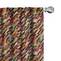 Ambesonne Abstract Curtains Parallel Bars Triangle Pair of 28 x63 Multicolor