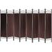 Legacy Decor Privacy Screen Fabric Metal 8 Panel Room Divider 71 Tall Brown