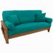 Blazing Needles Solid Twill 8 to 9 Futon Cover Set with 4 Throw Pillows (Set of 5) Full Aqua Blue