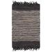 SAFAVIEH Vintage Leather Aaron Stripe Fringed Runner Rug Dark Brown/Multi 2 3 x 9