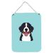 Carolines Treasures BB1175DS1216 Checkerboard Blue Bernese Mountain Dog Wall or Door Hanging Prints 12x16 multicolor