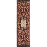 SAFAVIEH Classic Kirsteen Floral Bordered Wool Runner Rug Red/Black 2 3 x 8