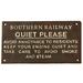 Antique/Vintage Style Metal QUIET PLEASE Engineer Sign Train Room Station Decor