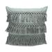 Stylish Fringe Tassels Decorative Cotton Throw Pillow (Sage Green 18 x18 Case+Insert)