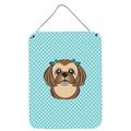 Carolines Treasures BB1187DS1216 Checkerboard Blue Chocolate Brown Shih Tzu Wall or Door Hanging Prints 12x16