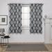 Exclusive Home Medallion Room Darkening Blackout Grommet Top Curtain Panel Pair 52 x63 Black Pearl