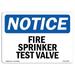 OSHA Notice Sign - Fire Sprinkler Test Valve | Decal | Protect Your Business Construction Site Warehouse & Shop Area | Made in the USA