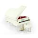 Sophisticated 18 Note Miniature Musical Hi-Gloss White Grand Piano with Bench - Singing In The Rain