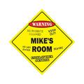 Mike s Room Sign Crossing Zone Xing | Indoor/Outdoor | 12 Tall kids bedroom decor door children s name boy girl