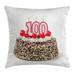 100th Birthday Decorations Throw Pillow Cushion Cover Photo of Pastry Party Cake with Candles and Sprinkles Image Decorative Square Accent Pillow Case 20 X 20 Inches Multicolor by Ambesonne