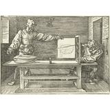 An Artist Draws A Lute By Albrecht Durer 1525 Print Engraving. Artist Conducting An Experiment In Rendering A Lute In Linear Perspective (Bsloc_2016_2_124) Poster Print (36 x 24)