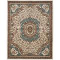 SAFAVIEH Classic Chandler Floral Bordered Wool Runner Rug Ivory/Light Blue 2 3 x 10