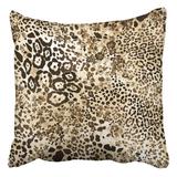 ARTJIA Leopard Leopard Print Leopard Flowers Pattern Pillowcase Cover Cushion 18x18 inch