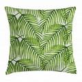 Plant Throw Pillow Cushion Cover Fascinating Leaves on Branches Exotic Setting Floral Arrangement Jungle Themed Greens Decorative Square Accent Pillow Case 16 X 16 Inches Fern Green by Ambesonne