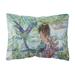 Carolines Treasures 8973PW1216 Brunette Mermaid Coral Fantasy Canvas Fabric Decorative Pillow 12H x16W multicolor