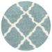 SAFAVIEH Dallas Logan Geometric Shag Area Rug Seafoam/Ivory 8 x 8 Round