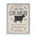 Stupell Industries Creamery Cow Rustic Farm Textured Word Design Gray Farmhouse Rustic Framed Giclee Texturized Art by Stephanie Workman Marrott