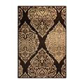 Traditional Ultra-Soft Damask Medallion Polyproplyene Indoor Scatter Accent Rug by Blue Nile Mills - 2 x 3 Mocha