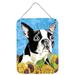 Carolines Treasures SC9063DS1216 Boston Terrier in Summer Flowers Wall or Door Hanging Prints 12x16 multicolor