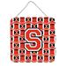 Carolines Treasures CJ1067-SDS66 Letter S Football Scarlet and Grey Wall or Door Hanging Prints 6x6 multicolor