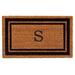 Black Border Monogram Doormat (Letter S)