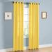 1 PANEL MIRA SOLID YELLOW SEMI SHEER WINDOW FAUX SILK ANTIQUE BRONZE GROMMETS CURTAIN DRAPES 55 WIDE X 108 LENGTH