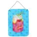 Carolines Treasures BB8251DS1216 Mason Jar Cocktail Blue Polkadot Wall or Door Hanging Prints 12x16 multicolor