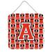Carolines Treasures CJ1067-ADS66 Letter A Football Scarlet and Grey Wall or Door Hanging Prints 6x6 multicolor