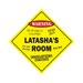 Latasha s Room Sign Crossing Zone Xing | Indoor/Outdoor | 12 Tall kids bedroom decor door children s name boy girl