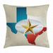 Texas Star Throw Pillow Cushion Cover Cowboy Belt Buckle Star Design with Texas Map Southwestern Parts of America Decorative Square Accent Pillow Case 20 X 20 Inches Multicolor by Ambesonne