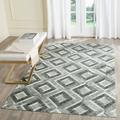 SAFAVIEH Studio Leather Mariam Geometric Area Rug Ivory/Dark Grey 8 x 10