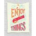 Enjoy the Little Things Tapestry Positive Outlook on Life Themed Message with Swirls and Curlicues Wall Hanging for Bedroom Living Room Dorm Decor 60W X 80L Inches Multicolor by Ambesonne