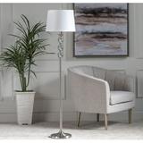 Wakefield 61.5 Floor Lamp with Crystal Shade Silver