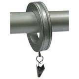 Urbanest 1 3/4 Banded Designer Curtain Rings Pewter Set of 7