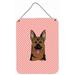 Carolines Treasures BB1211DS1216 Checkerboard Pink German Shepherd Wall or Door Hanging Prints 12x16 multicolor