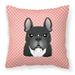 Carolines Treasures BB1227PW1414 Checkerboard Pink French Bulldog Canvas Fabric Decorative Pillow 14Hx14W multicolor