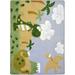 Joy Carpets 1655C Kid Essentials Dino Fun Infants & Toddlers Rectangle Rugs Multi Color - 5 ft. 4 in. x 7 ft. 8 in.