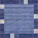 Unique Loom Sarah Del Mar Rug Light Blue/Blue 7 10 Square Border Contemporary Perfect For Dining Room Living Room Bed Room Kids Room