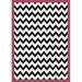 Milliken Black & White Area Rug Vibe Border Pink Bordered Chevron 3 10 x 5 4 Rectangle